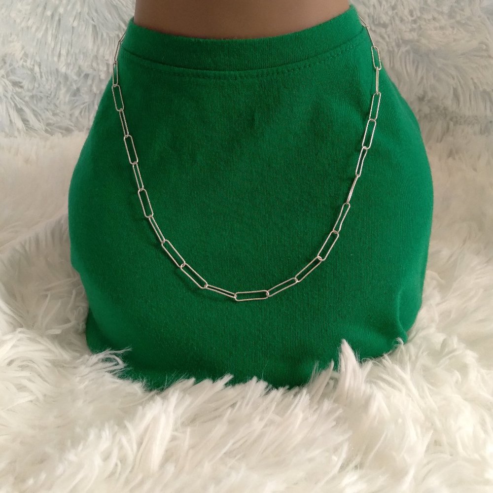 Sterling Silver Paperclip Necklace